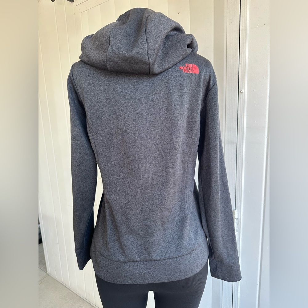 The North Face Half Dome Women’s Size M Charcoal & Orange Neon Pullover Hoodie - Picture 2 of 5